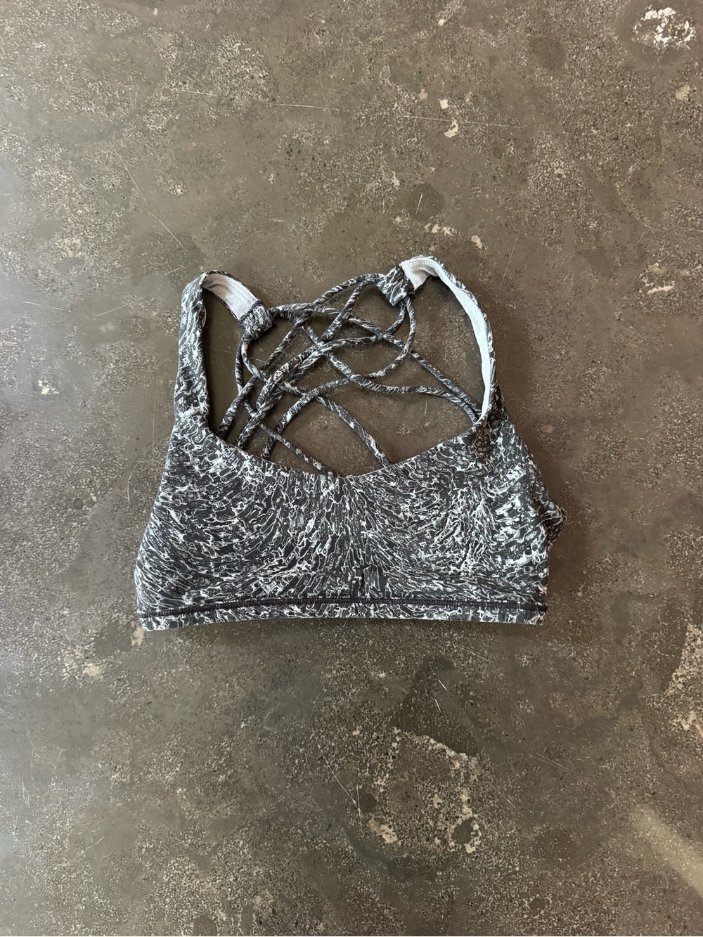 lululemon athletica Black & White Heathered Strappy Sports Bra